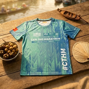 เสื้อวิ่งมาราธอนแคนโธ เฮอริเทจ เรซ รับผลิตแบบ OEM ODM เสื้อวิ่งแคนโธ แห้งเร็ว ชุดกีฬา ขายส่ง - Product Image 1