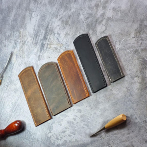 Porte-stylo rond en cuir personnalisé, fait à la main, nom personnalisé, gravé sur mesure - Product Image 3