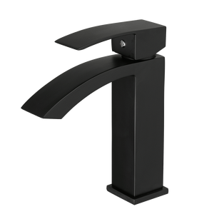 Rubinetto Moderno Monocomando Nero Spazzolato per Lavabo Bagno, Miscelatore Monoforo per Lavandino - Product Image 2