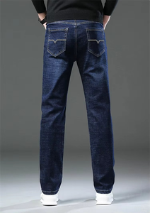 Customized Wholesale <b>Men</b> Jeans Y2K Washed Blank Plain Cotton Spandex Denim Pants Slim Washed <b>Stretch</b> 5 Pockets Straight Jean - Product Image 3