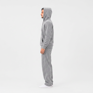 Chándal Unisex Gris con Capucha, Reversible, Ecológico, de Color Sólido, Largo, Informal, 100% Algodón Transpirable - Product Image 3