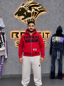 Rexfit Sports Custom Streetwear Patch Applique Zip-Up Hoodie,<b>Vintage</b> Embroidered Oversized Men's Zipper Hooded <b>Sweatshirt</b> - Product Image 3
