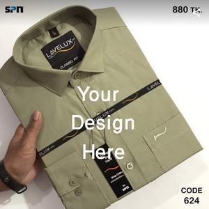 Vente directe d'usine chemises habillées de bureau formelles pour hommes 100% coton décontracté à manches longues pour l'automne - Product Image 2