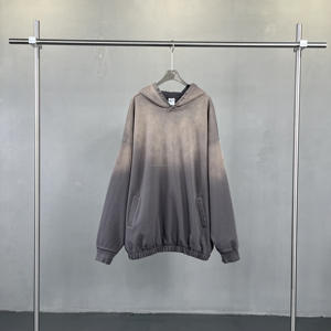 Sweat-shirt à capuche pour homme en coton 100% délavé, coupe courte, poids lourd, de luxe, sweat-shirt à capuche délavé à l'acide, sweat-shirt à capuche pour homme grande taille - Product Image 4