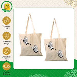 Bulk Manufacturer Selling Premium Quality Made in India 100% Cotton Printed Tote <b>Bags</b> with <b>Long</b> Self Handle for Sale - Product Image 6