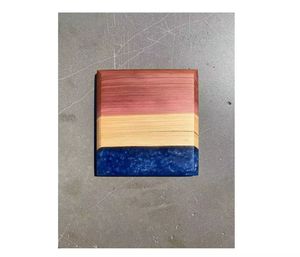 American Style Acacia Wood And Resin <b>Coaster</b> Mats Home Tea Coffee Drink Cup <b>Coaster</b> <b>Sets</b> Kitchen Use Top Sale - Product Image 2