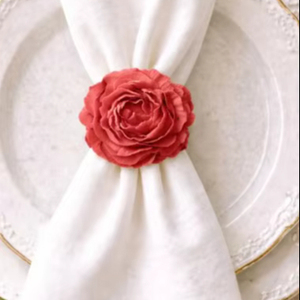 Porta Servilletas con Forma de Rosa |   Decoración de Mesa Hecha a Mano para Bodas y Restaurantes |   Ambiente Floral y Moderno - Product Image 1