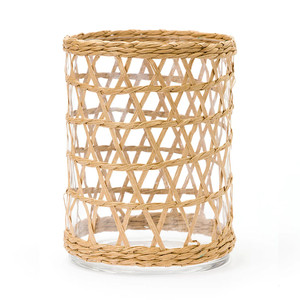 Conteneur de stockage alimentaire en bambou et en rotin de style bohème écologique fait à la main avec des tailles personnalisées pour une utilisation à la maison dans la cuisine - Product Image 1