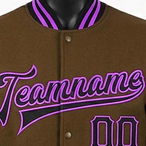 Premium Quality Thin High Street Letterman Baseball School College Bomber <b>Varsity</b> <b>Jacket</b> Stand Collar <b>Purple</b> Gold Front Winter - Product Image 6