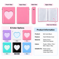 Classeur personnalisé en PVC pour photocards Kpop, album mini avec fenêtre en forme de cœur, porte-cartes pour femmes, filles, fans, idéal pour le merch des idoles, cadeau mignon