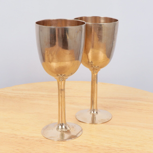 Wholesale Brass Finish <b>Wine</b> <b>Goblet</b> Decorative Metal Chalice for Home Bar Wedding Dining and Gift - Product Image 2