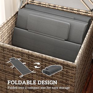 Confezione da 2 cuscini per chaise longue da esterno UPF50+ Olefin 80x26 Grigio scuro - Product Image 6