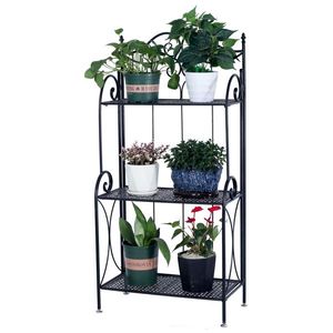 Espositore per Piante in Metallo a 3 Ripiani Pieghevole e Libreria Decorativa per Organizzazione Domestica - Product Image 4