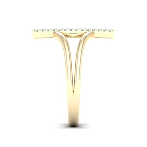 Anillo de Compromiso Moderno y Elegante con Doble Barra y Diamante Cultivado en Laboratorio, Chapado en Rodio, en Oro de 10K, 14K, 18K, Plata 925 y 935 - Product Image 3