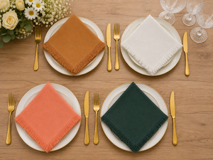 Serviette de table carrée réutilisable en coton et lin de luxe 50x50cm pour la salle à manger à domicile - Product Image 5