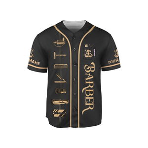 Nouvelle arrivée : T-shirt de travail pour barbier en polyester respirant et écologique, personnalisable avec logo par sublimation, lavable - Product Image 1