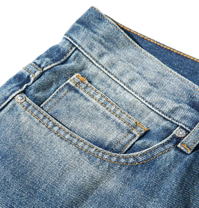 Shorts Bermuda en jean délavé pour homme, taille mi-haute, fermeture boutonnée, couleur unie, en toile de coton, style respirant - Product Image 3