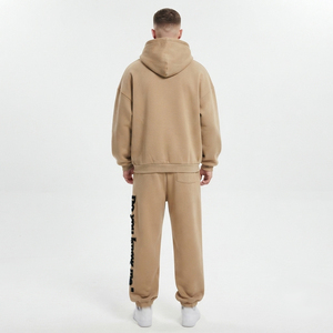 Conjunto Deportivo para Hombre con Capucha y Cordón Ajustable, Estampado y Bordado, Sudadera y Pantalones Deportivos, Corte Holgado Informal para Invierno - Product Image 2