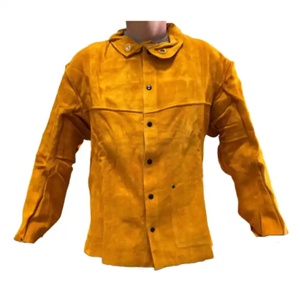 Veste de sécurité industrielle réfléchissante de premier ordre en cuir de vachette pleine fleur pour la construction et le soudage, résistante à la chaleur et à l'abrasion - Product Image 1