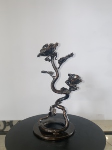 Support de bougie en fer forgé KHP, sculpture décorative, style élégant, finition peinte, accessoires de clôture - Product Image 5