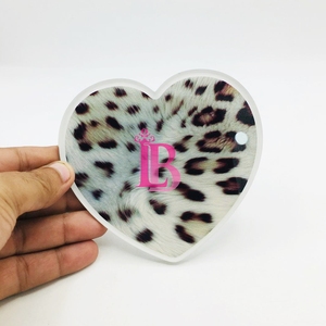 Top Sale Acrylic Tiles Clean Acrylic Material Cheetah Heart Design Eyelash Tile Magnet Long Working With Magnet Eyelash <b>Tools</b> - Product Image 4