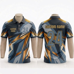 Camiseta Polo Personalizada con Patrón Geométrico para Hombre, Manga Corta, Secado Rápido, Diseño Deportivo, Número 24 Estampado, Ropa Deportiva de Equipo - Product Image 1