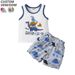 Conjunto de Ropa de 2 Piezas para Niños, Uso Diario, 100% Algodón, Estampado Animal, Estilo Casual, Todas las Temporadas, Soporte OEM ODM - Product Image 1