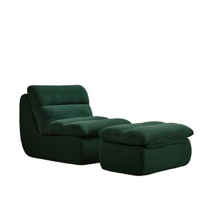 Poltrona Reclinabile Moderna in Corduroy Comprimibile con Poggiapiedi, Ideale per Piccoli Spazi, Soggiorno o Camera da Letto - Product Image 5