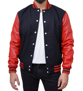 Blouson Bomber Homme Personnalisé de Haute Qualité en Laine, Cuir, Polaire et Toile, Col Montant, Coupe-Vent et Respirant pour l'Hiver - Product Image 1