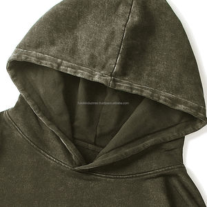 Comprar personalizado 500g lavado ácido Sudadera con capucha de peso pesado hombres sudaderas con capucha de gran tamaño Unisex en blanco Puff estampado Set2026 - Product Image 2