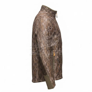Chaqueta de Caza para Hombre de Invierno, 100% Poliéster, Lona Lavada, Transpirable, Cuello Alto, Cierre Completo con Cremallera, Bolsillos de Almacenamiento, Mangas Largas - Product Image 4