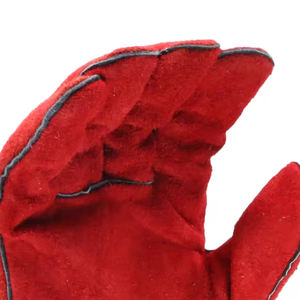 Guantes de soldadura de seguridad de cuero vacuno rojo de 14 o 16 pulgadas con logotipo personalizado, guantes de trabajo ignífugos de alta calidad y buen precio para soldadores - Product Image 3