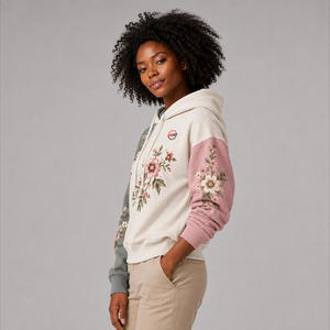 Hoodie brodé pour femme à prix abordable, avec logo personnalisé, en molleton de coton doux, chaud et respirant, style décontracté streetwear - Product Image 5