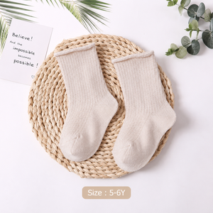 BOHOPANNA Chaussettes basiques premium pour enfants, tissu doux et délicat, ajustement flexible, couleur perle, taille 5-6 ans, certifiées SNI, confort quotidien - Product Image 2