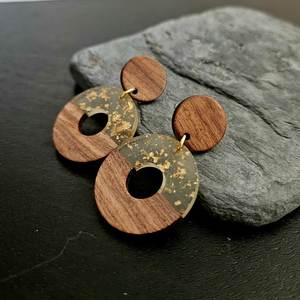 Pendientes de Resina Epoxi con Diseño de Madera Estilo Río, Pendientes Colgantes Únicos de Diseñador para Mujer, Accesorios de Moda - Product Image 5