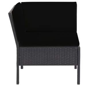 Ensemble de salon de jardin en polyrotin noir avec structure en acier thermolaqué, mobilier d'extérieur élégant - Product Image 4
