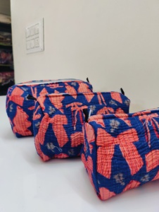 Small <b>Storage</b> Bag Hand Carry Cute Makeup Kit Bag Hand Block Printed Pure Cotton Pouch Bags Portable Makeup Pouch - Product Image 4