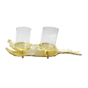 Portavelas metálico que aporta calidez a espacios minimalistas, crea un ambiente acogedor, perfecto para las tardes y momentos especiales. - Product Image 6