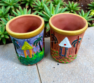 Vasos de Beber de Terracota Pintados a Mano, Ecológicos, Vintage, Herméticos, de Arcilla Natural, Tradicionales Indios Kulhad, Aptos para Microondas - Product Image 2