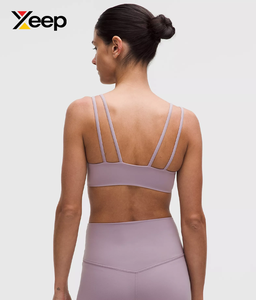 เสื้อชั้นในกีฬาโยคะคุณภาพสูงสำหรับผู้หญิง XEEP รุ่น XC-SB-146 แบบเรียบง่าย ระบายอากาศได้ดี สายปรับได้ แผ่นรองถอดออกได้ รองรับได้ดีเยี่ยม แห้งเร็ว - Product Image 2