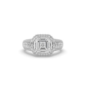 แหวนเพชรแล็บโกรว์ทรงสเต็ปคัท 4.16 กะรัต ทอง 14 กะรัต ทรงแฟนซีบริลเลียนท์ แอสเชอร์คัท น้ำหนักเบา ของขวัญวันครบรอบ ขายส่ง - Product Image 2