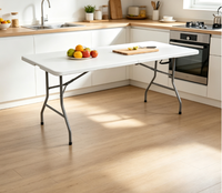 Table de camping pliable légère, bureau de pique-nique portable avec poignée de transport pour les voyages en plein air