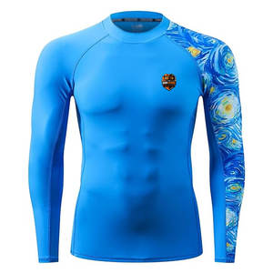 Camiseta Deportiva para Hombre, Manga Larga, Transpirable, Secado Rápido, Ligera, Tejido de Spandex/Poliéster, Personalizable para Fitness y Running - Product Image 1