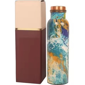 Bouteille isotherme moderne en cuivre pur de 900 ml avec finition laquée soyeuse, conçue pour les voyages - Product Image 1