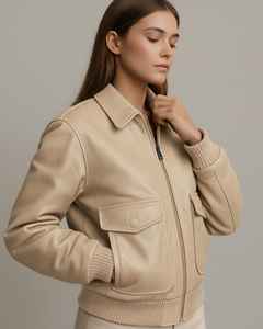 Veste de motard en cuir PU personnalisée pour femmes avec doublure en viscose respirante, fermeture éclair coupe-vent pour l'hiver - Product Image 2