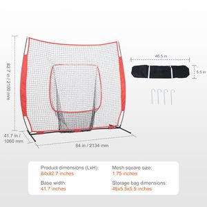 Rete Portatile 7x7 piedi per Allenamento di Baseball e Softball: Attrezzatura per Battuta, Ricezione, Lancio e Protezione Posteriore - Product Image 3