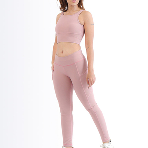 Conjunto Deportivo de 2 Piezas Personalizado para Mujer, Alta Elasticidad, Transpirable, para Gimnasio y Yoga, Cintura Elástica con Logotipo, Ropa Deportiva al Por Mayor, Color Sólido - Product Image 6