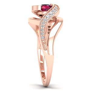 REYES – bagues de fiançailles en argent Sterling 925 pour femmes, bijoux fins de luxe, coupe ronde, pierre précieuse rubis 0,5 ct, offre spéciale - Product Image 3