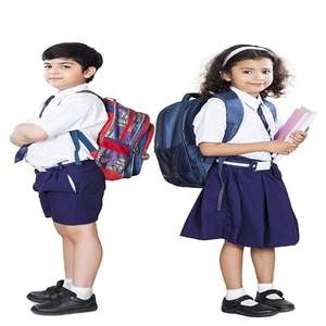 Belle chemise blanche à manches longues en coton pour garçons, uniforme scolaire, avec logo brodé et pantalon bleu marine - Product Image 2