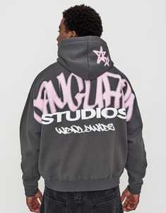 OEM Men's Screen Printed <b>Custom</b> Hoodie Breathable High Quality Cotton Fleece Pullover Men's Sweatshirt With <b>Custom</b> Design - Product Image 2